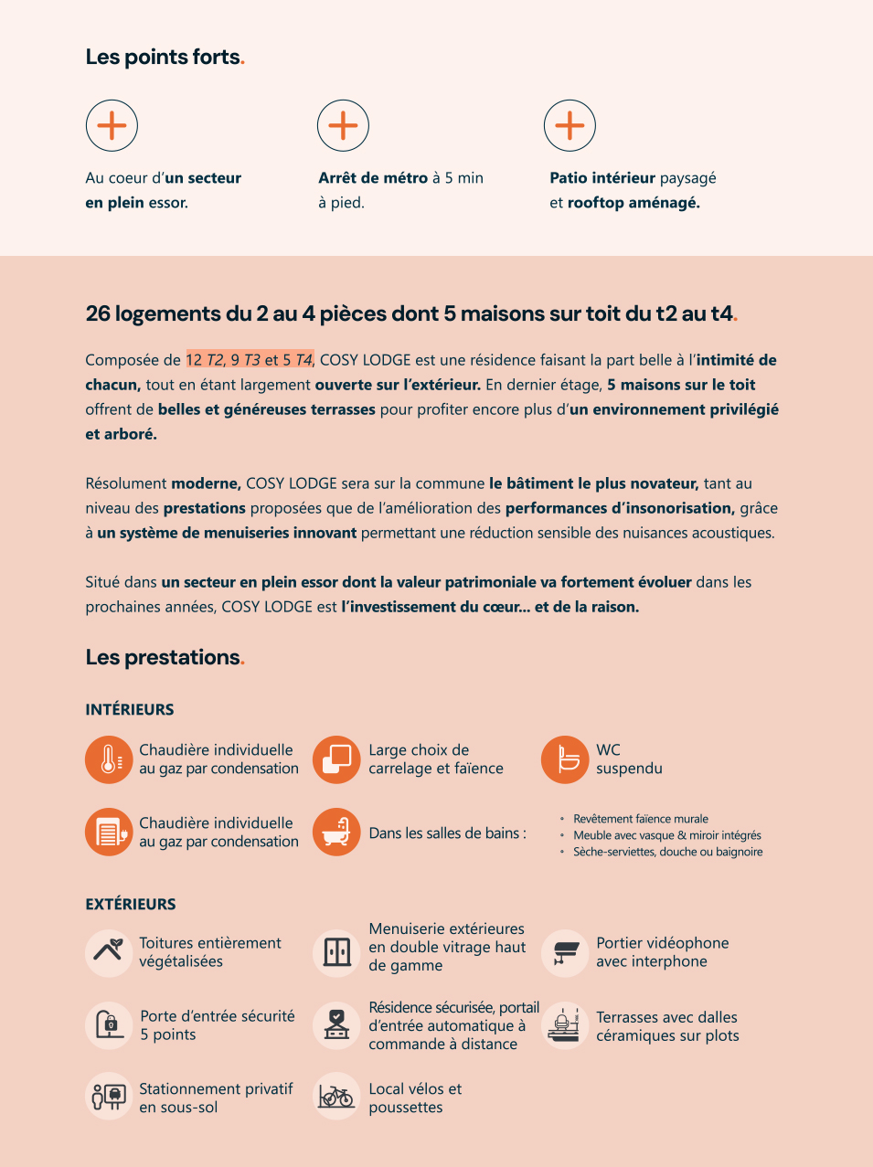 Cosy Lodge, les points forts et les prestations.