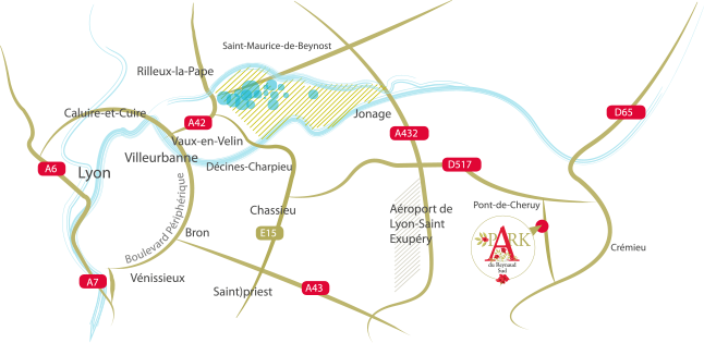 park-du-reynaud-sud-plan-2 Park du Reynaud Sud, situation géographique.