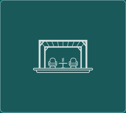 Aménagement extérieur : terrasses et pergolas.